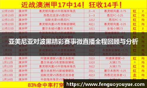 亚美尼亚对波黑精彩赛事微直播全程回顾与分析